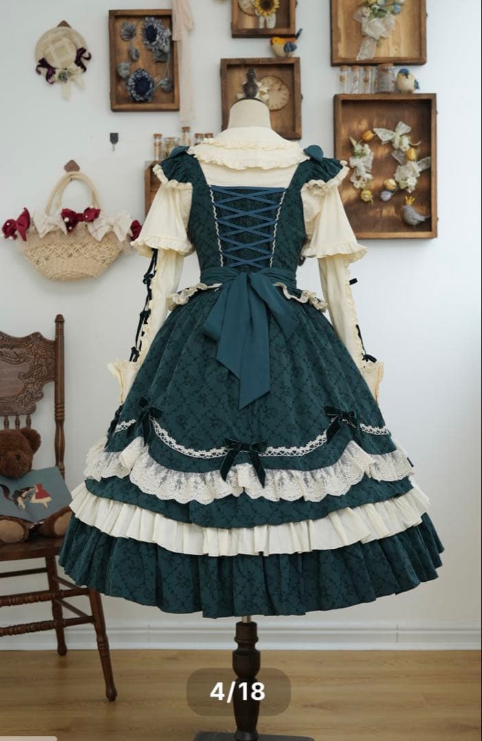 【星箱works 】西洋人形魔法シリーズジャンバースカート（ダークグリーン）