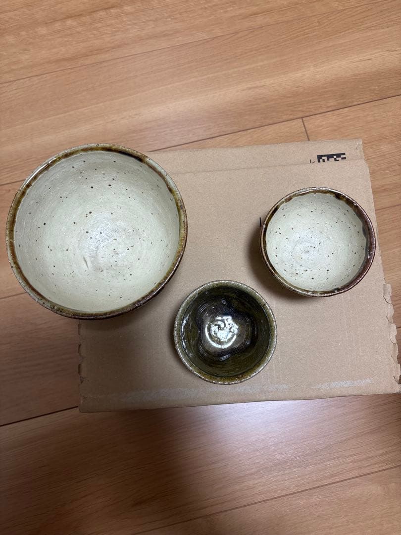 【新品・未使用】笠間焼　阿部誠　陶器飯碗3個セット