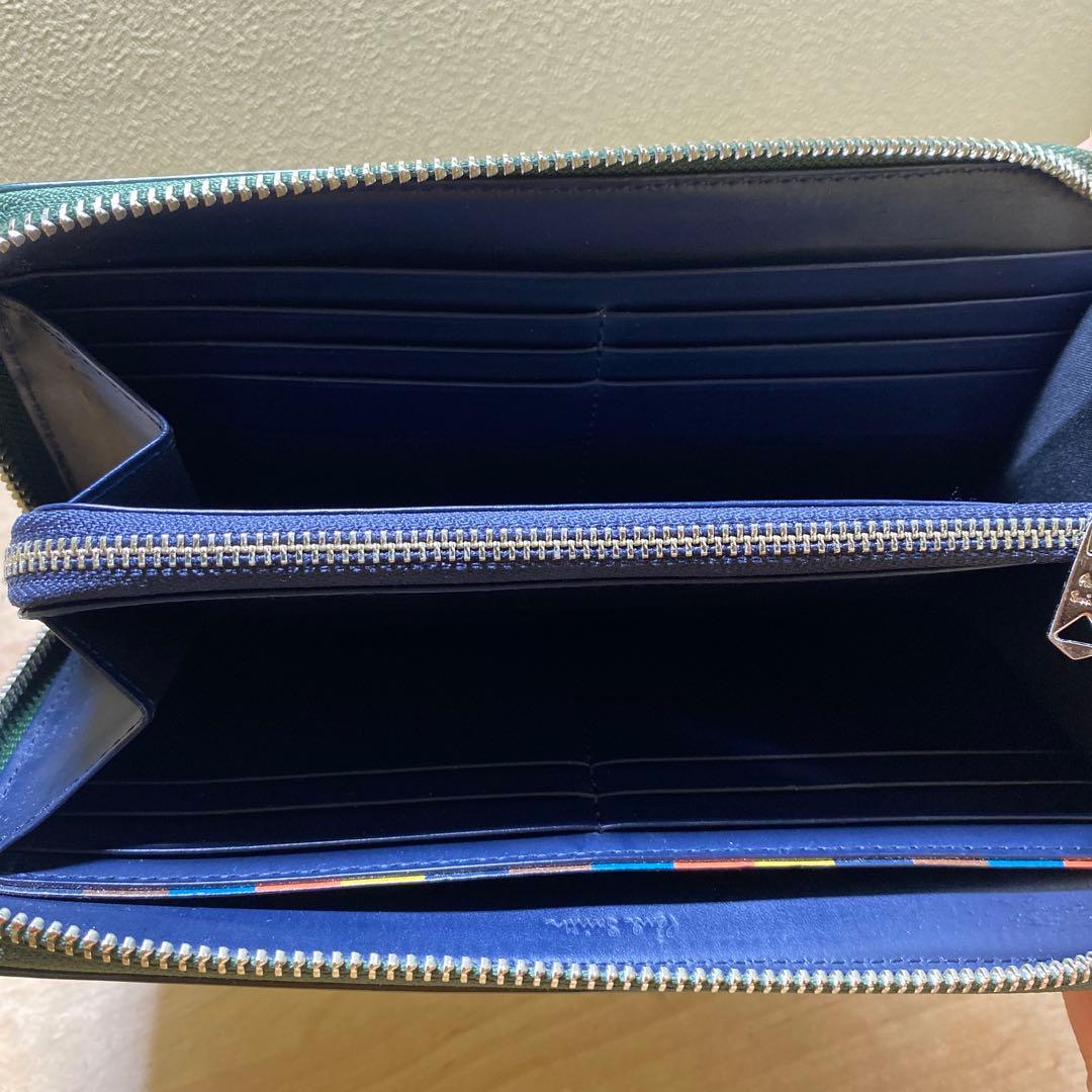 ポールスミスの緑色メンズ長財布(美品)