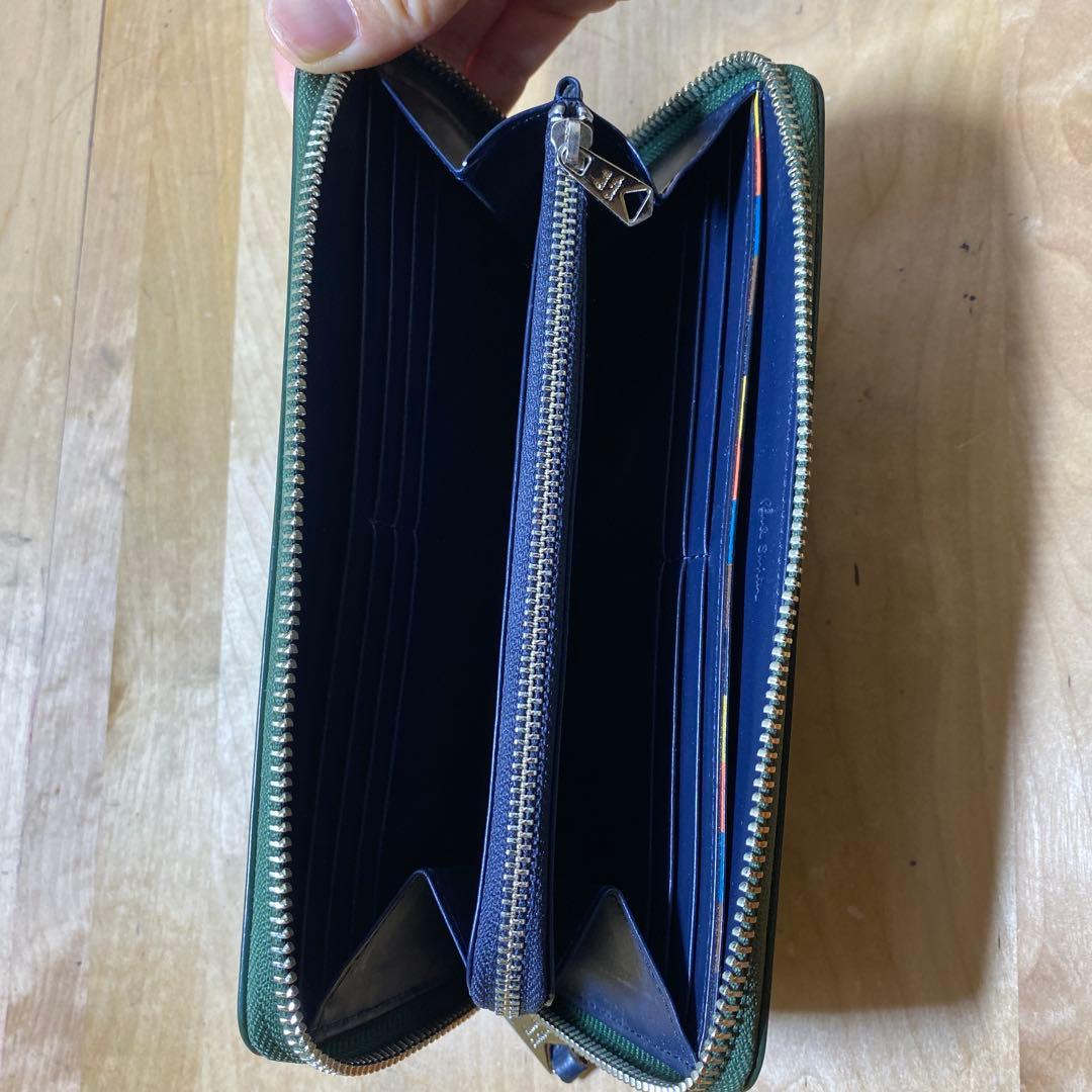 ポールスミスの緑色メンズ長財布(美品)