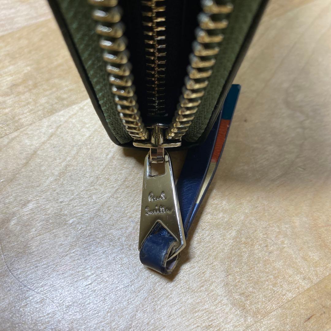 ポールスミスの緑色メンズ長財布(美品)