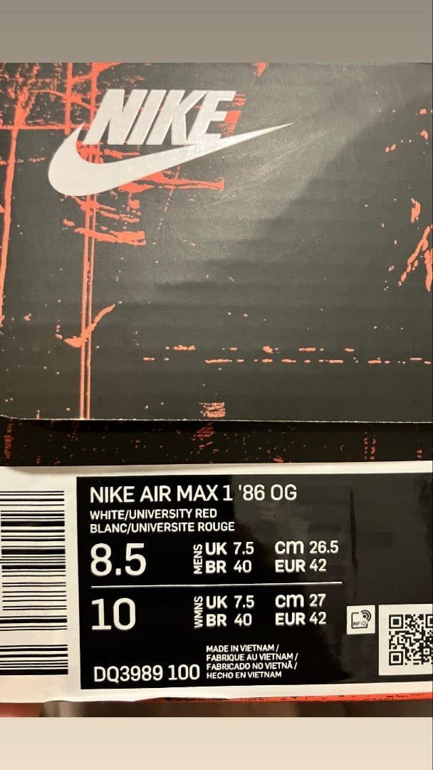 【genie】NIKE AIR MAX 1 '86 OG 26.5cm