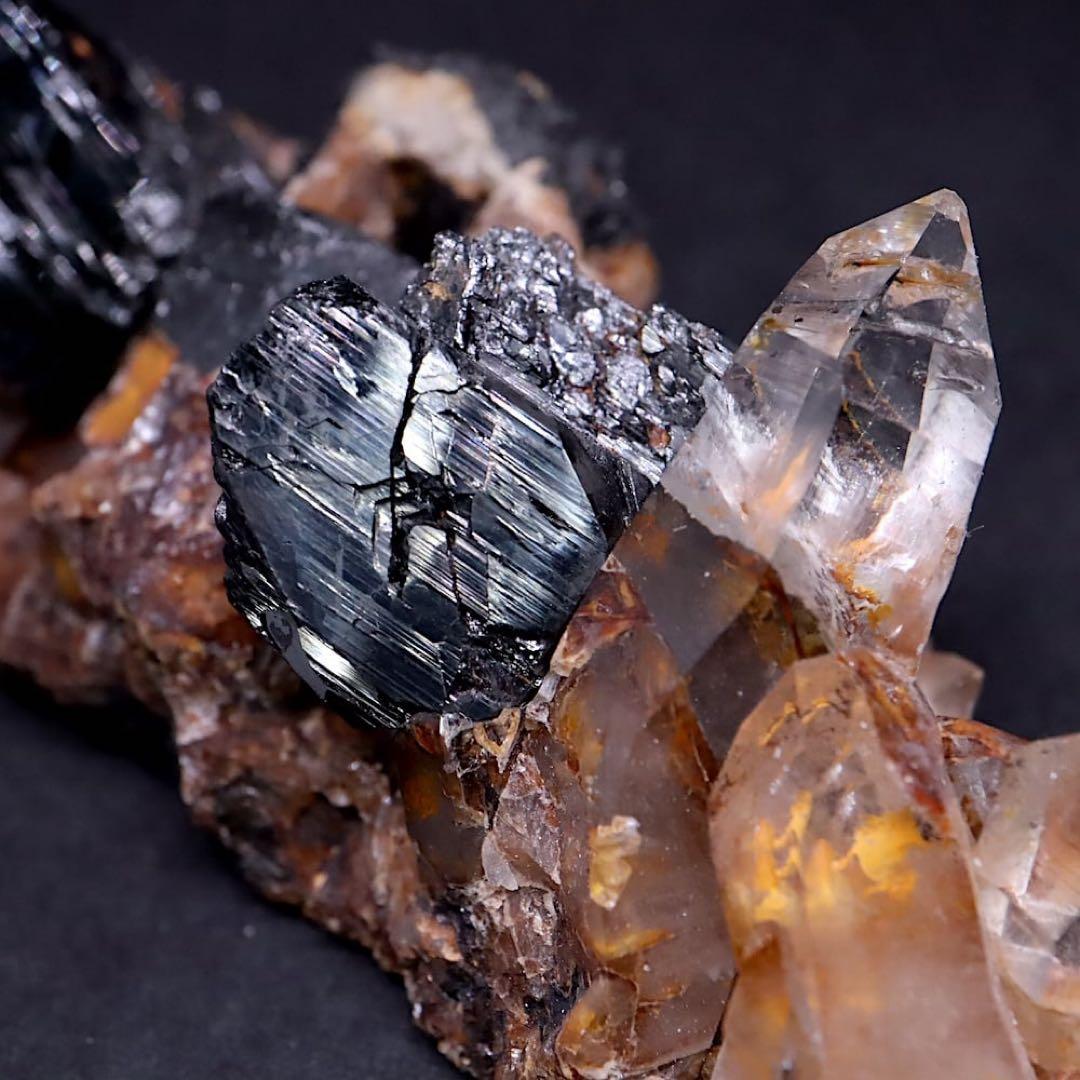 鉄マンガン重石 鉄重石 クォーツ 水晶 344g OTH006 天然石 原石