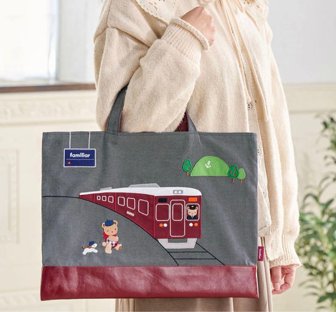 阪急電車ファミリアトートバッグ 阪急電車ファミリアファミリアデニムバック