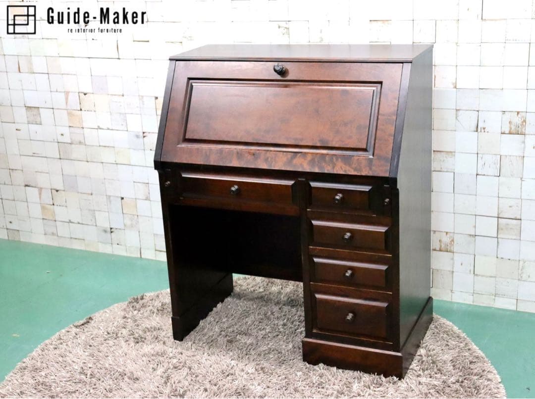 GMGT39○北海道民芸家具 ライティングビューロー デスク 学習机 勉強机 樺