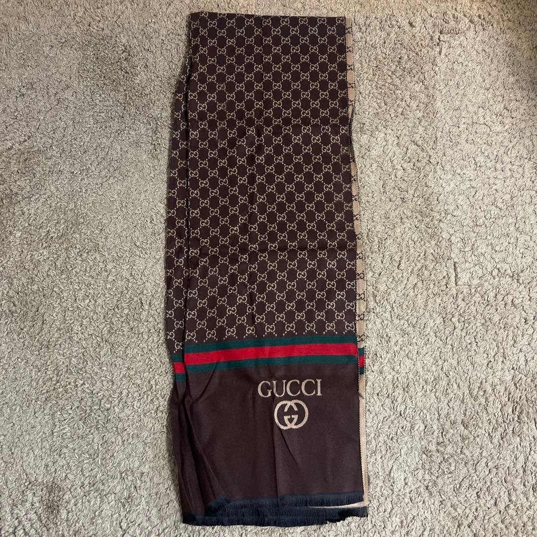 GUCCI GGパターン マフラー ブラウン