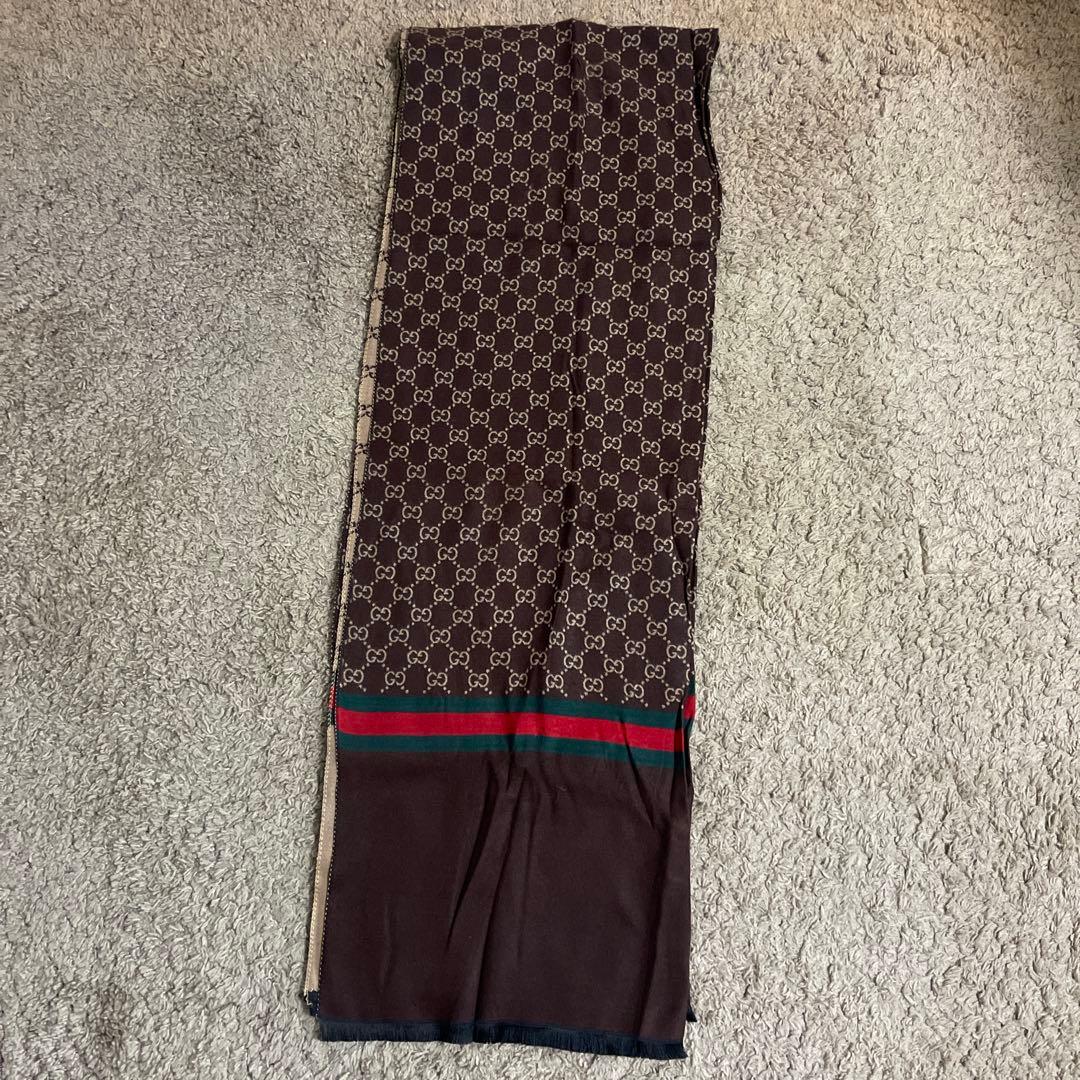 GUCCI GGパターン マフラー ブラウン