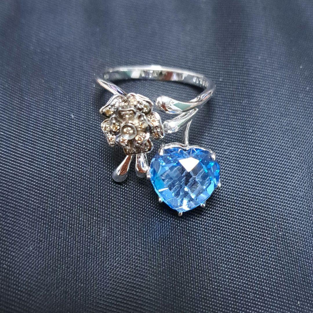 ハートブルートパーズk18wgリング