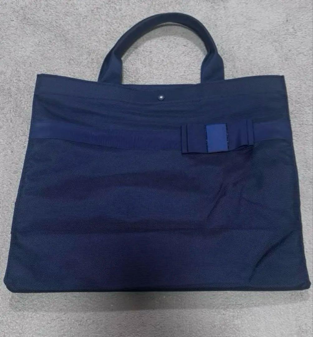 ファミリアfamiliar お受験トートバッグ　ネイビー