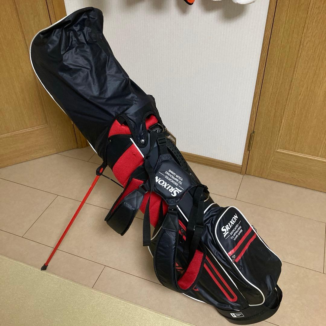 SRIXON スタンド付き軽量キャディバッグ 黒/赤