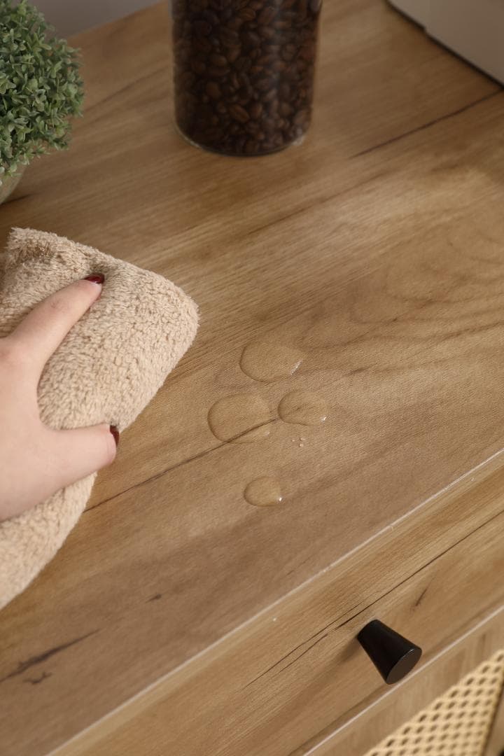 キャビネット サイドボード チェストラタン調 引き出し付き 【ナチュラル】