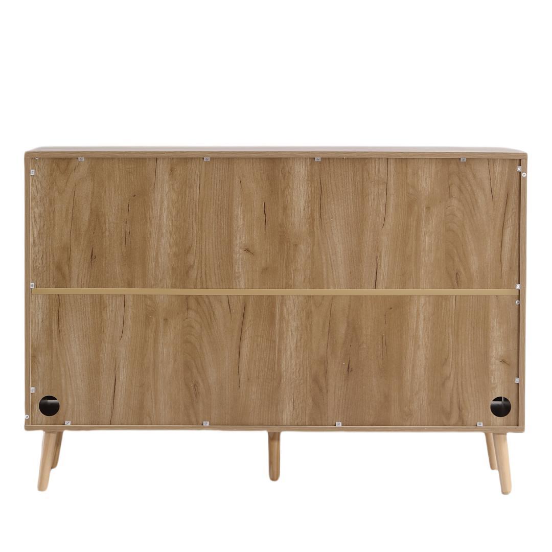 キャビネット サイドボード チェストラタン調 引き出し付き 【ナチュラル】