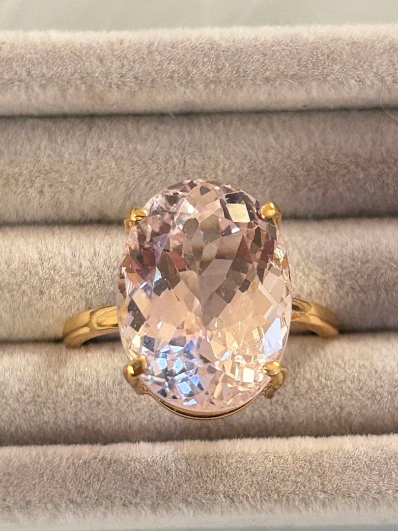 高品質クンツァイトシルバーリング