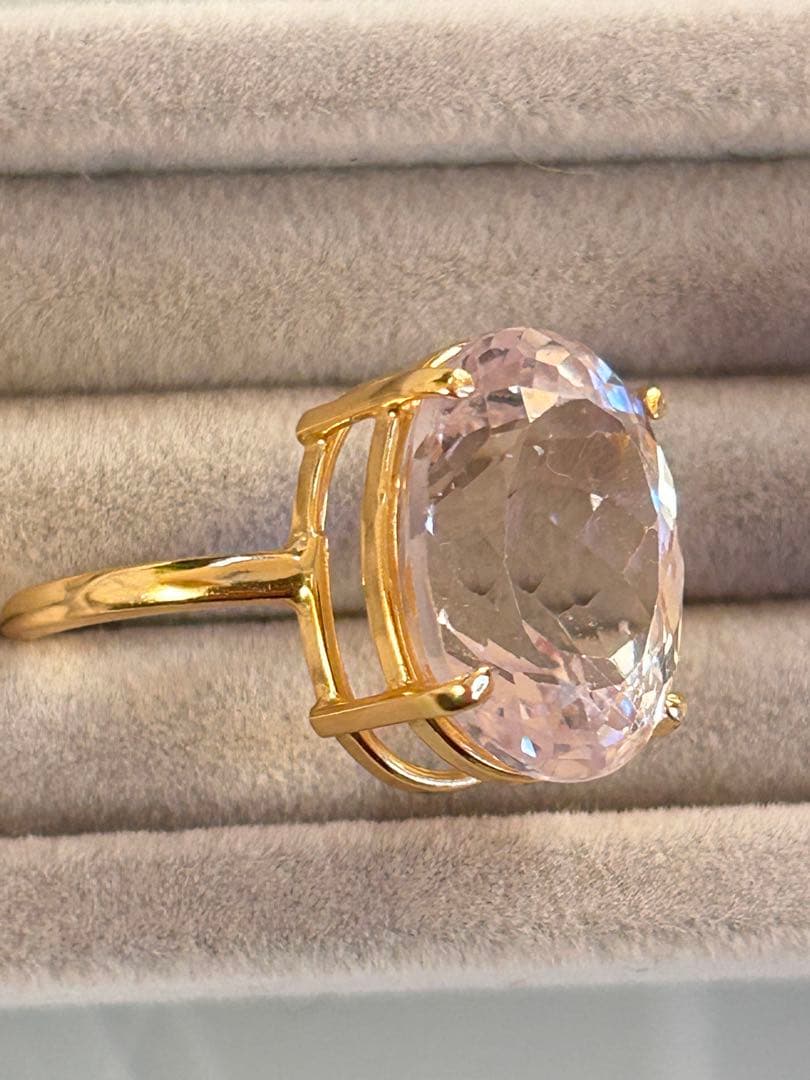 高品質クンツァイトシルバーリング