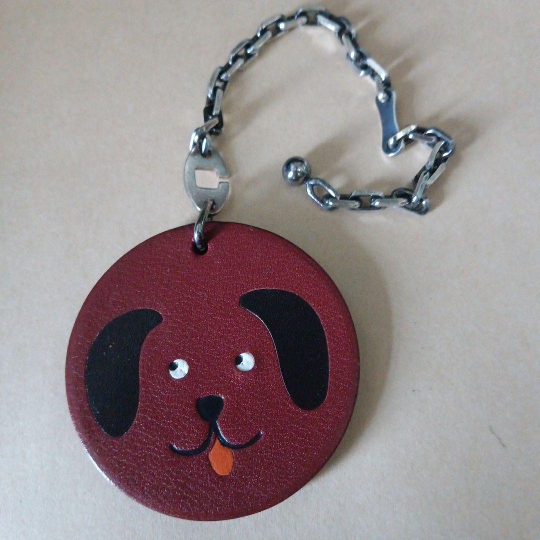 限定 HERMES エルメス アニマルチャーム 犬 ドッグ レザー キーホルダー