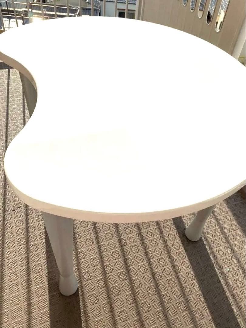 パレット型 ホワイトダイニングテーブル 広々 インテリア 真っ白