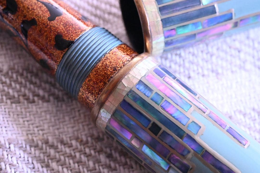 中屋万年筆、天色、螺鈿、蒔絵