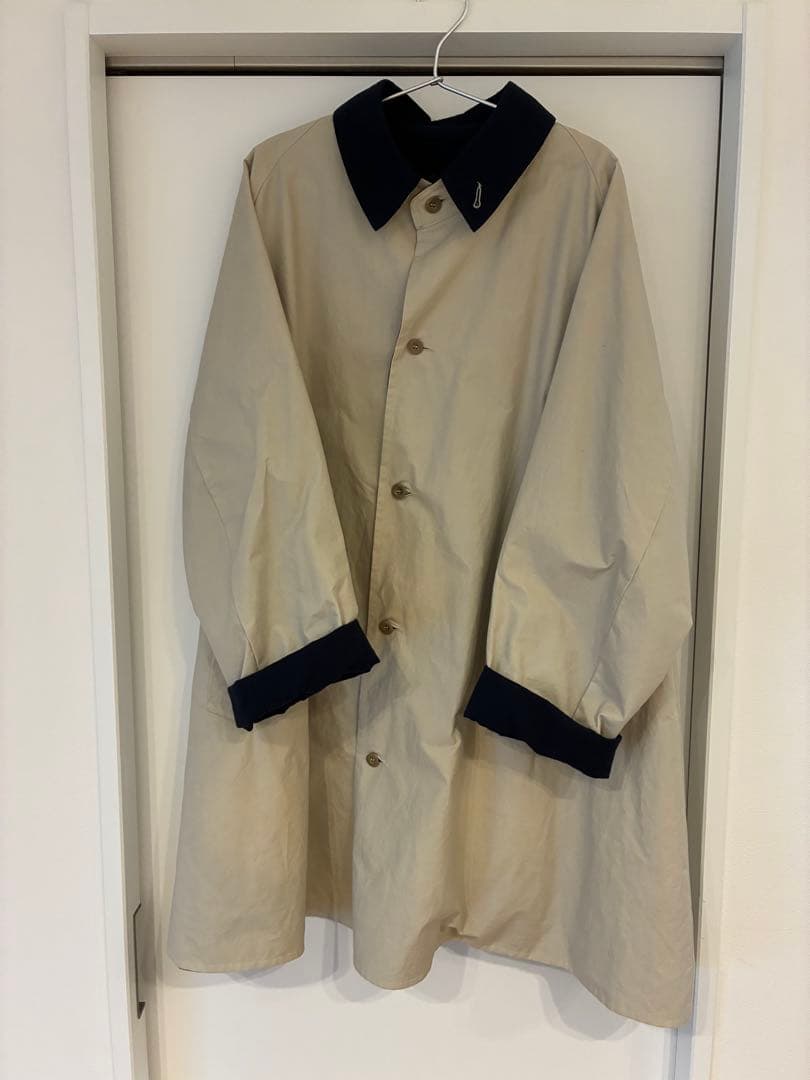 Chez VIDALENC ステンカラーコート ベージュ/ネイビー