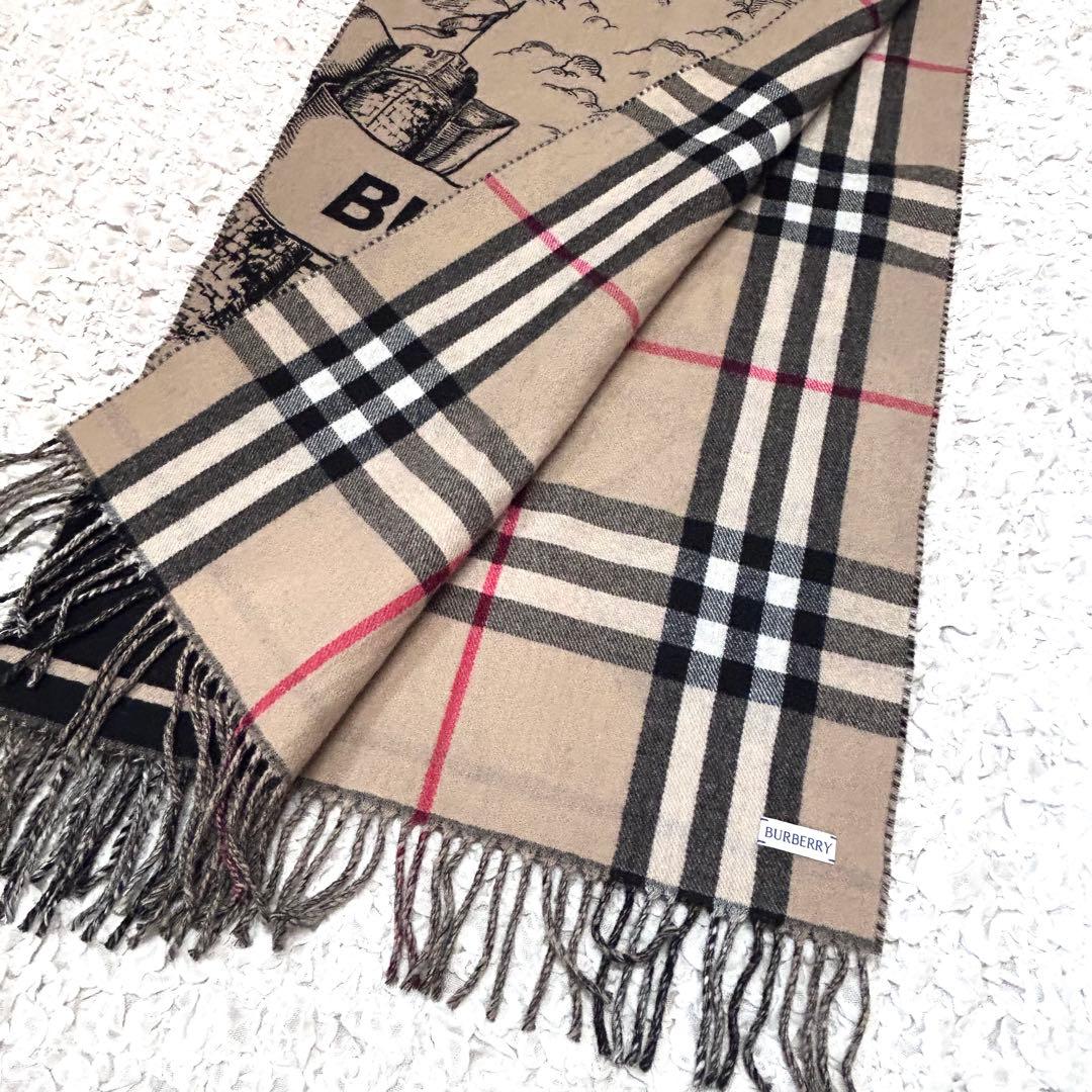ピーナツさま　バーバリー BURBERRY リバーシブルEKD カシミアストール