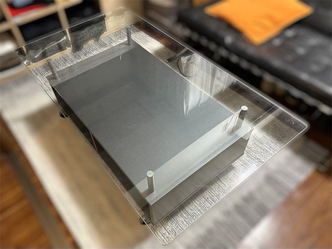 90s 00s ミッドセンチュリー　ガラステーブル　モダン