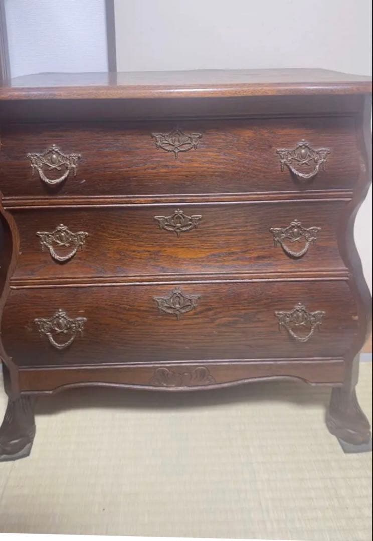 木製アンティークタンス 3段 引き出し1940年代フランス　オーク材　西洋