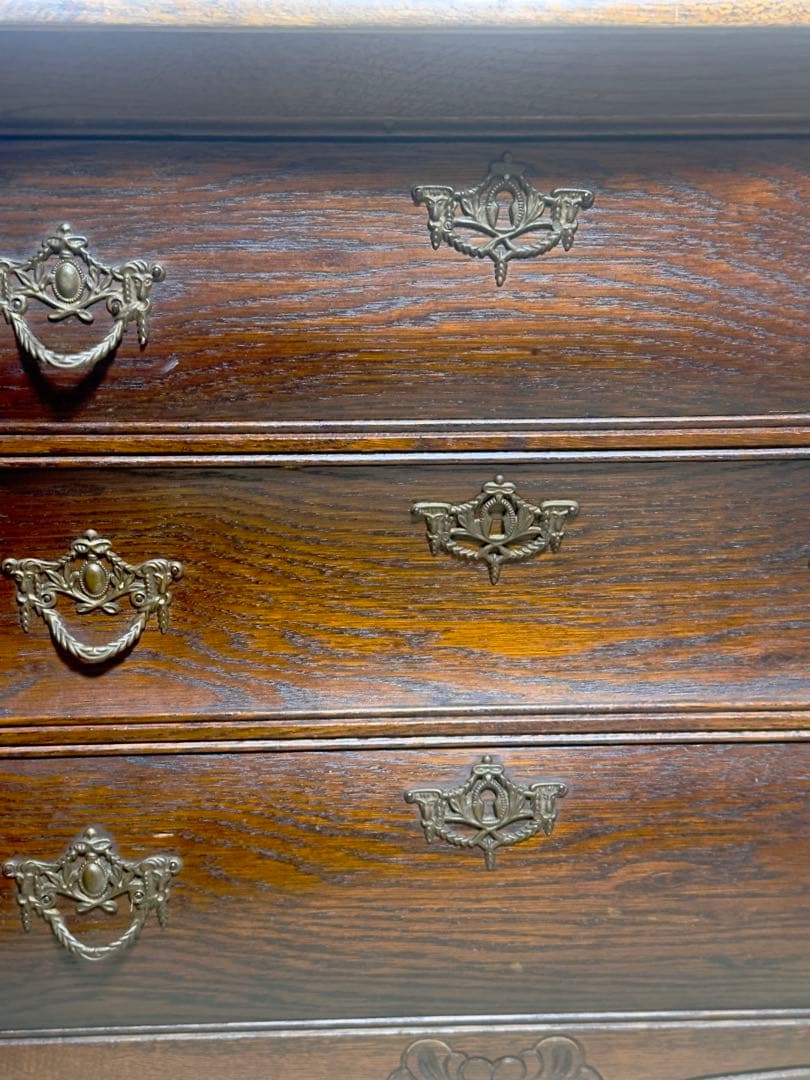 木製アンティークタンス 3段 引き出し1940年代フランス　オーク材　西洋