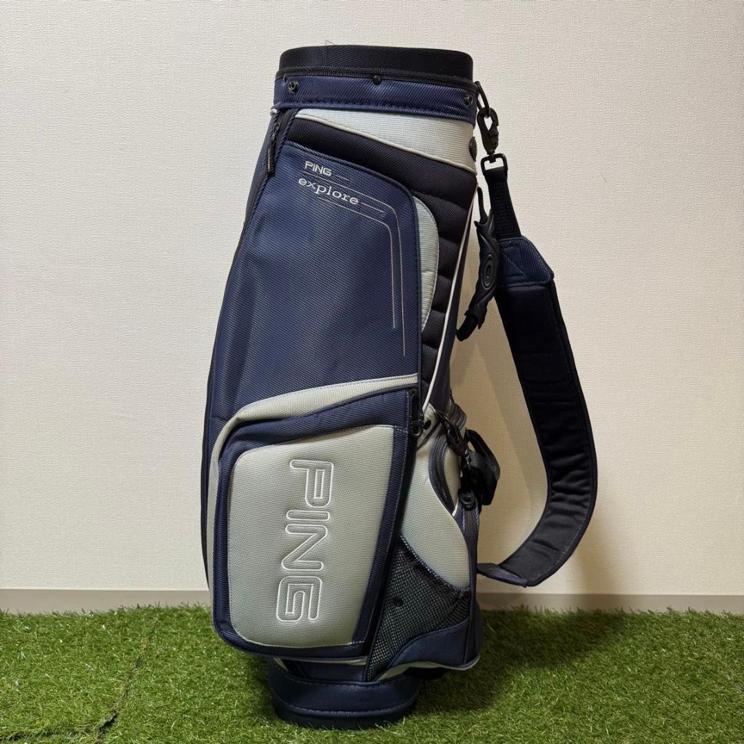 PING ピン キャディバッグ explore ゴルフバッグ ネイビー グレー