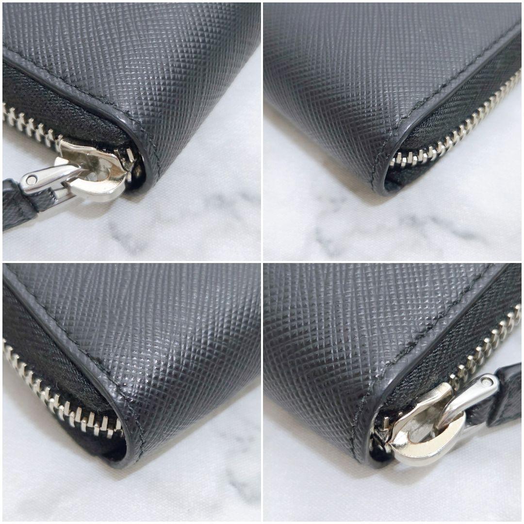 現行❀極美品 RFID搭載 プラダ サフィアーノトライアングル ケース 黒