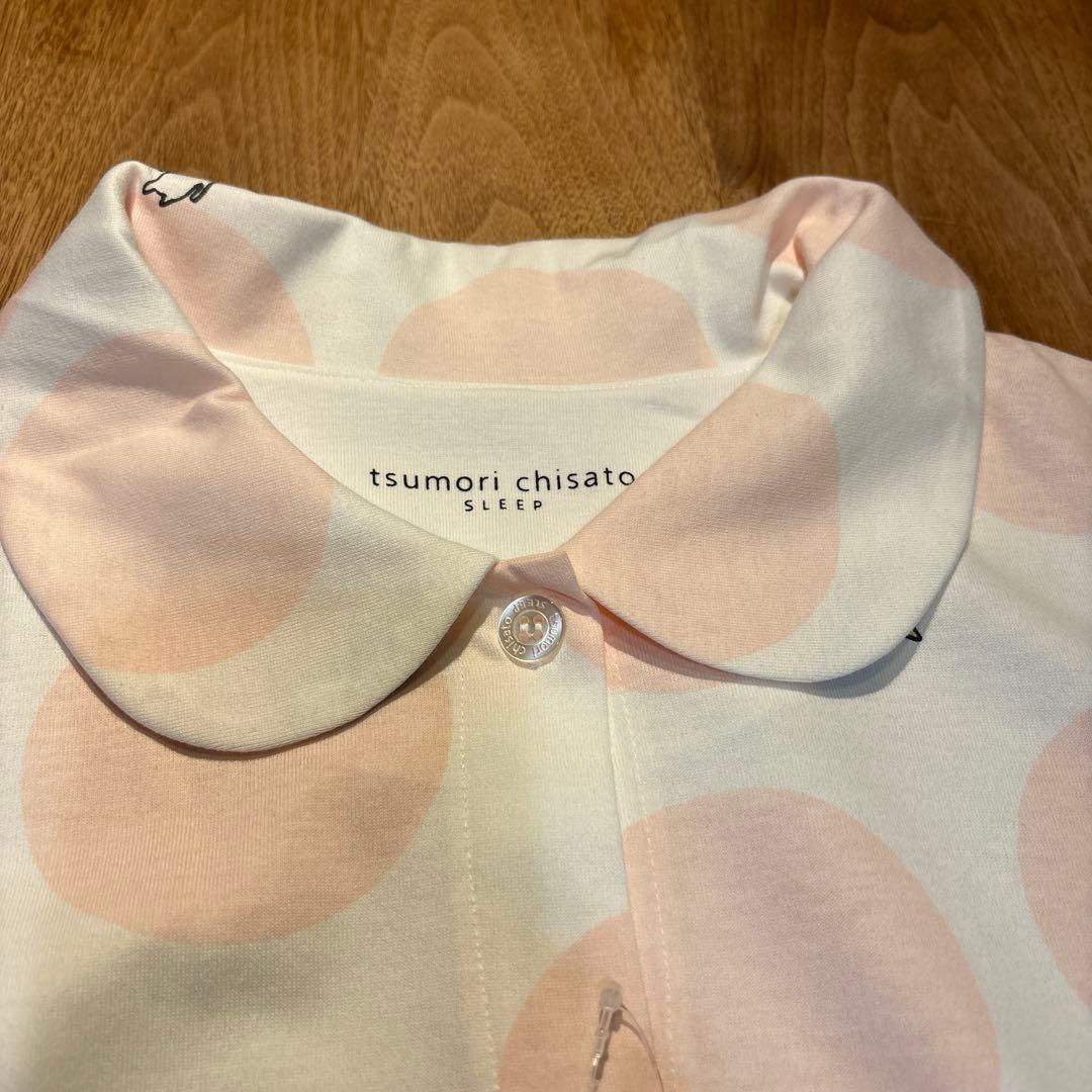 新品タグ付◇ツモリチサト　長袖パジャマ　前開き　ＬＬ　ピンク　ドット