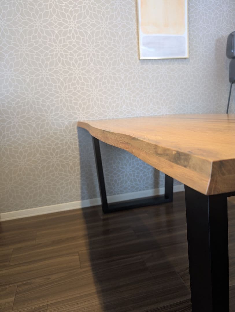 オーク無垢材　一枚板風　ダイニングテーブル　幅160cm