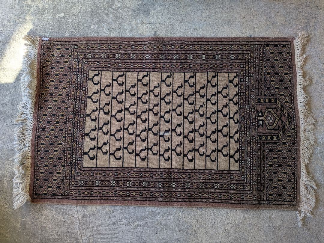 ヴィンテージラグ 絨毯 幾何学模様 ウールラグ