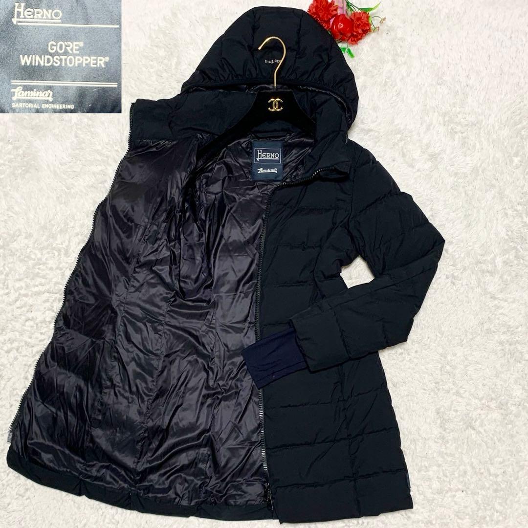XLサイズ HERNO ヘルノ ラミナー 2way ロングダウンコートブラック