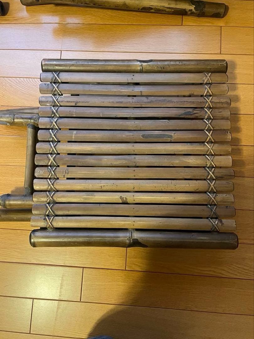 アジアン家具竹製折りたたみ椅子とテーブルセット