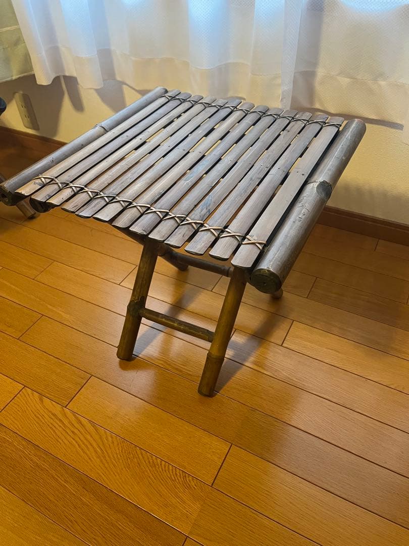 アジアン家具竹製折りたたみ椅子とテーブルセット