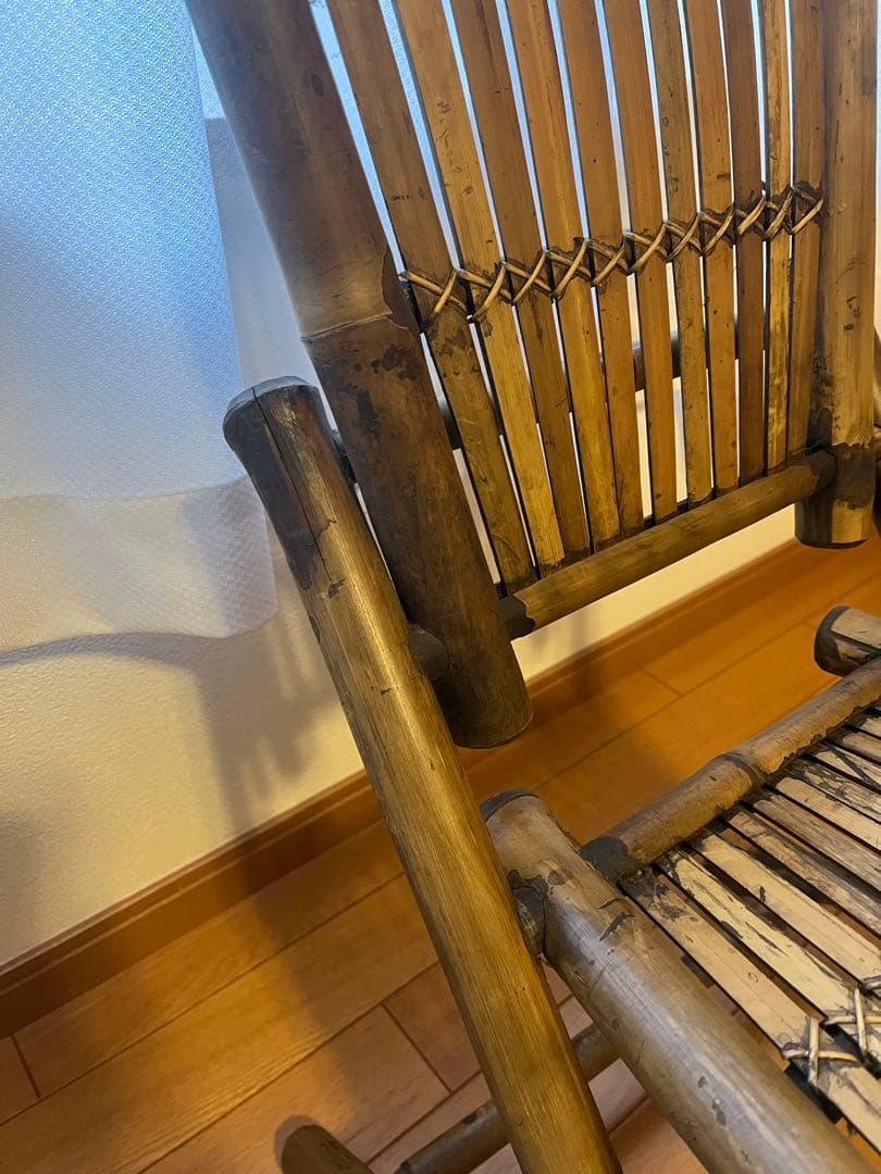 アジアン家具竹製折りたたみ椅子とテーブルセット