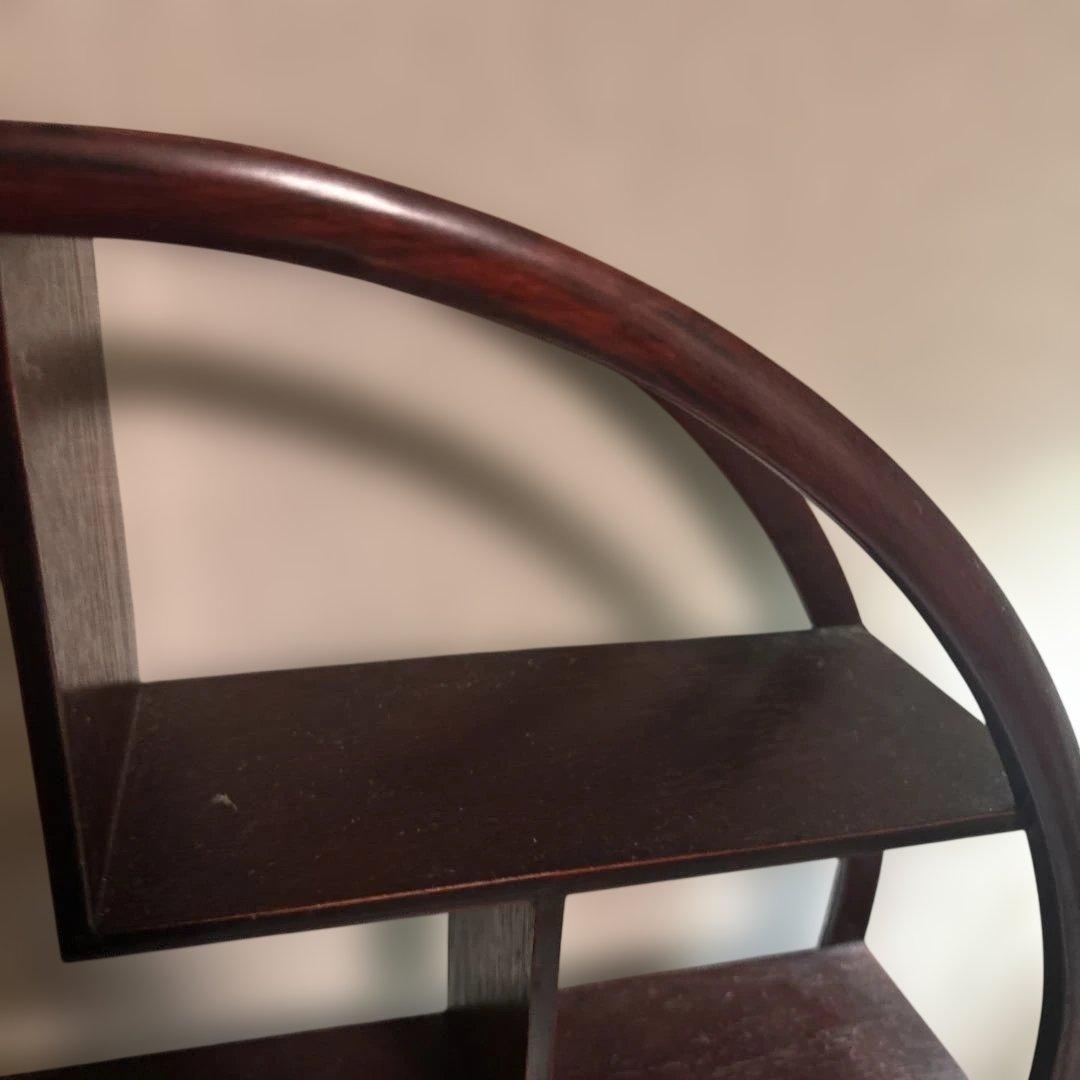 珍品棚 木製ラック 小物置き 飾り棚 花台 木製棚 丸型 卓上