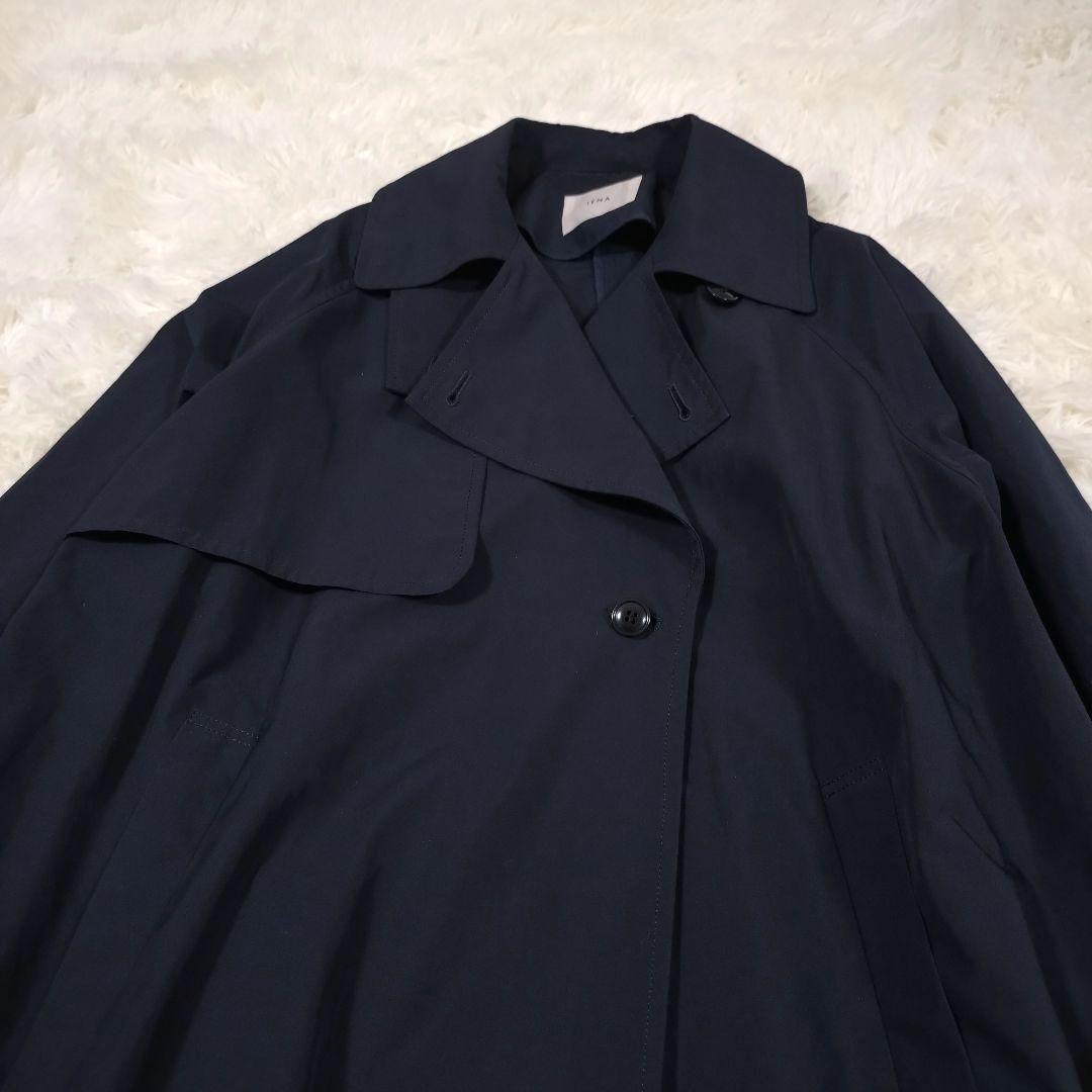 イエナ IENA Pe/ポプリンオーバートレンチコート ネイビー