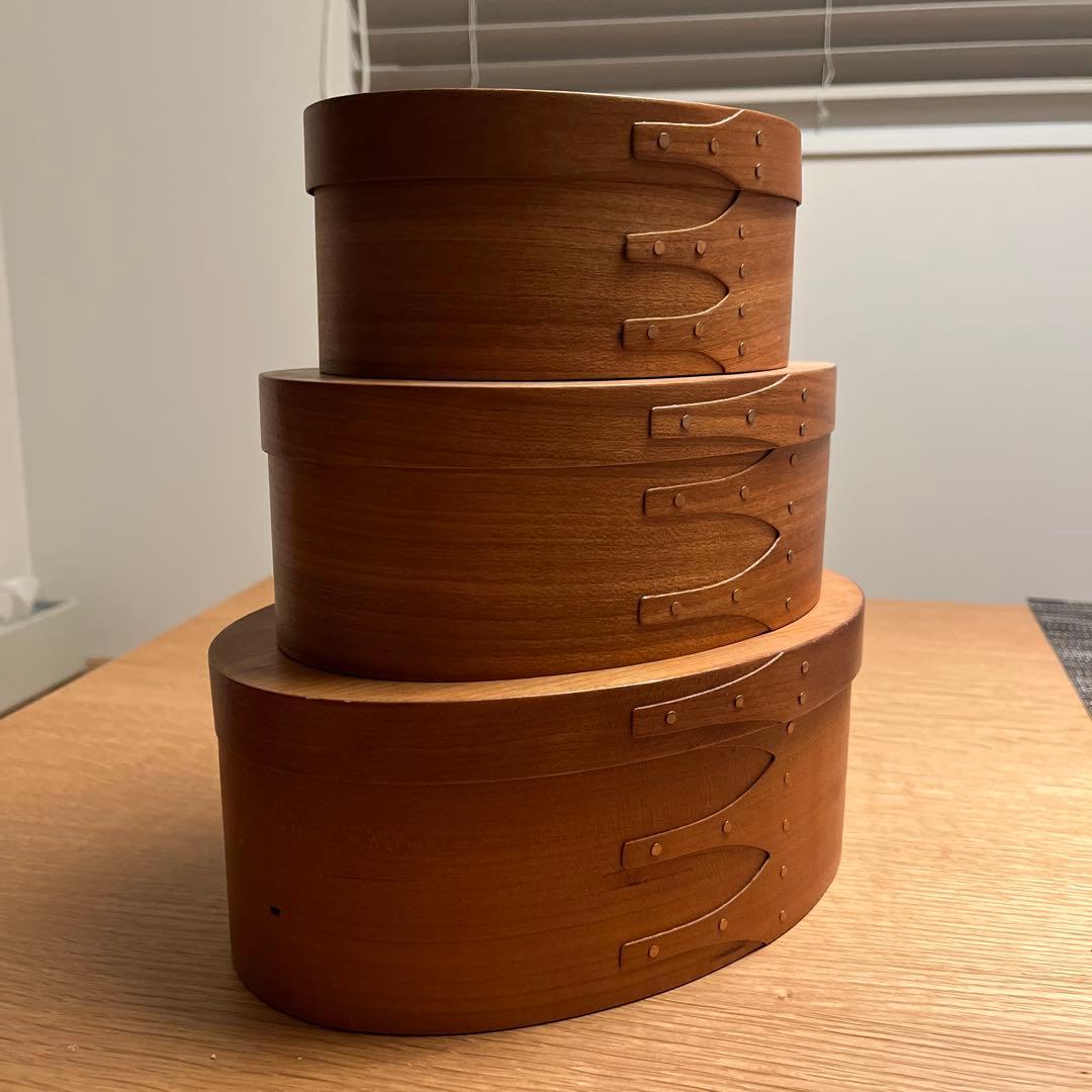 値下げしました！　シェーカーBOX オーバル　入れ子　3サイズセット