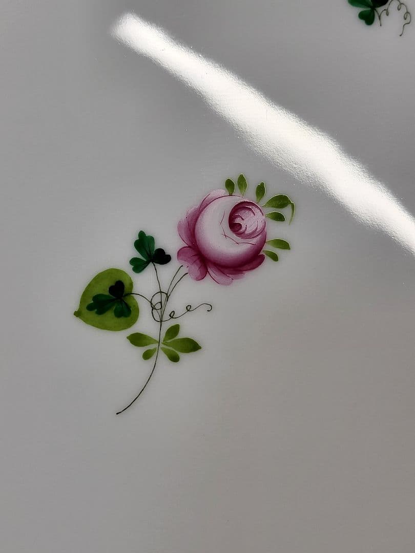 未使用近✨ヘレンド ウィーンのバラ プレート 26cm大皿 ピンク ローズ2枚②