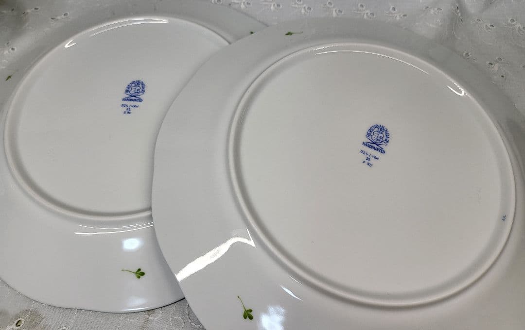 未使用近✨ヘレンド ウィーンのバラ プレート 26cm大皿 ピンク ローズ2枚②