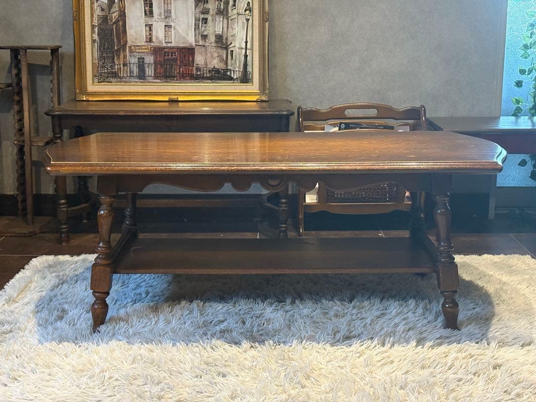 飛騨産業 キツツキマーク ローテーブル センターテーブル アンティーク IG