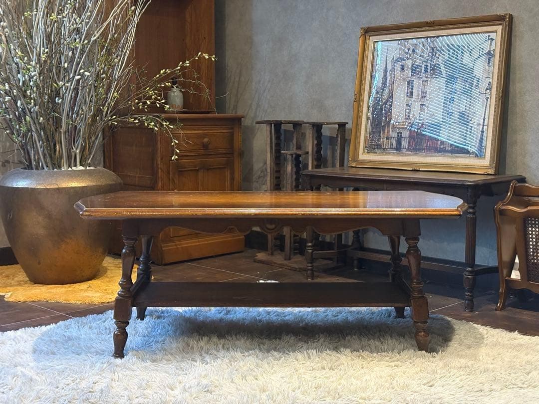 飛騨産業 キツツキマーク ローテーブル センターテーブル アンティーク IG