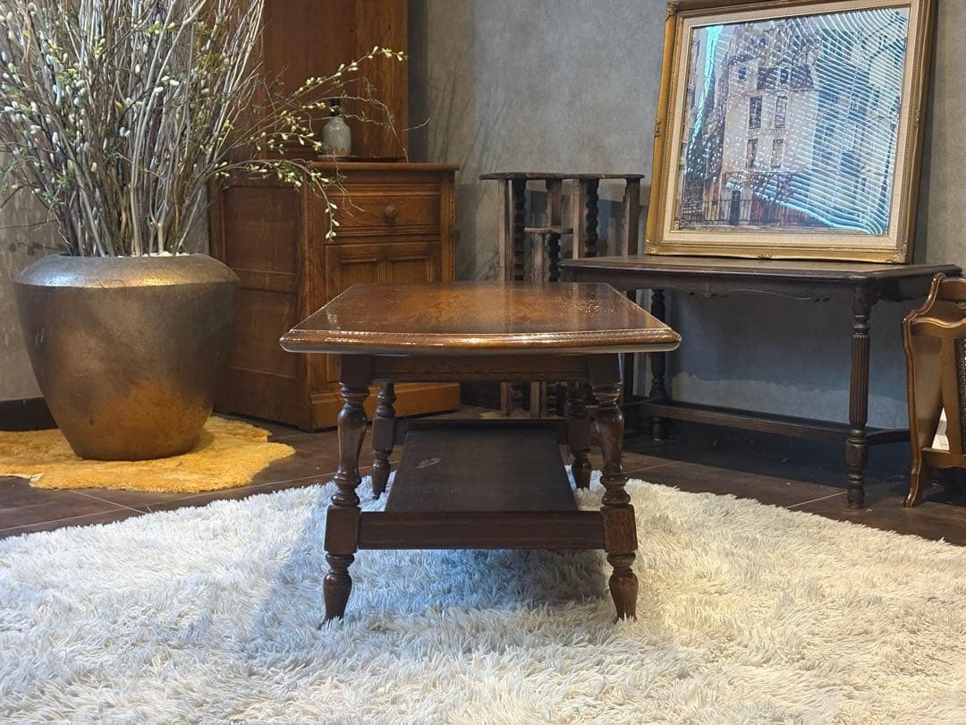 飛騨産業 キツツキマーク ローテーブル センターテーブル アンティーク IG