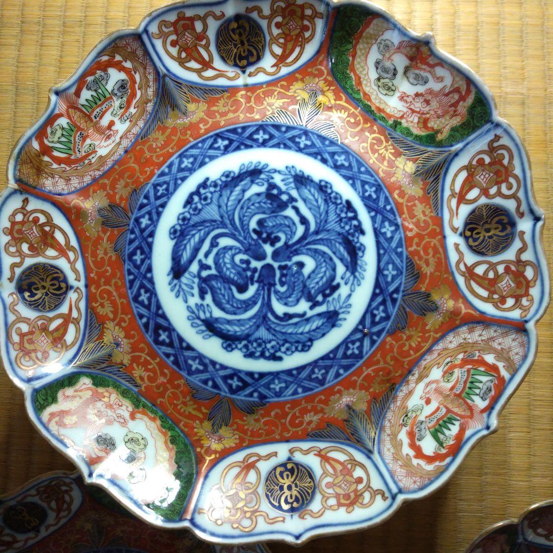 九谷焼　骨董品　今里赤絵大皿　10枚　伝統工芸品