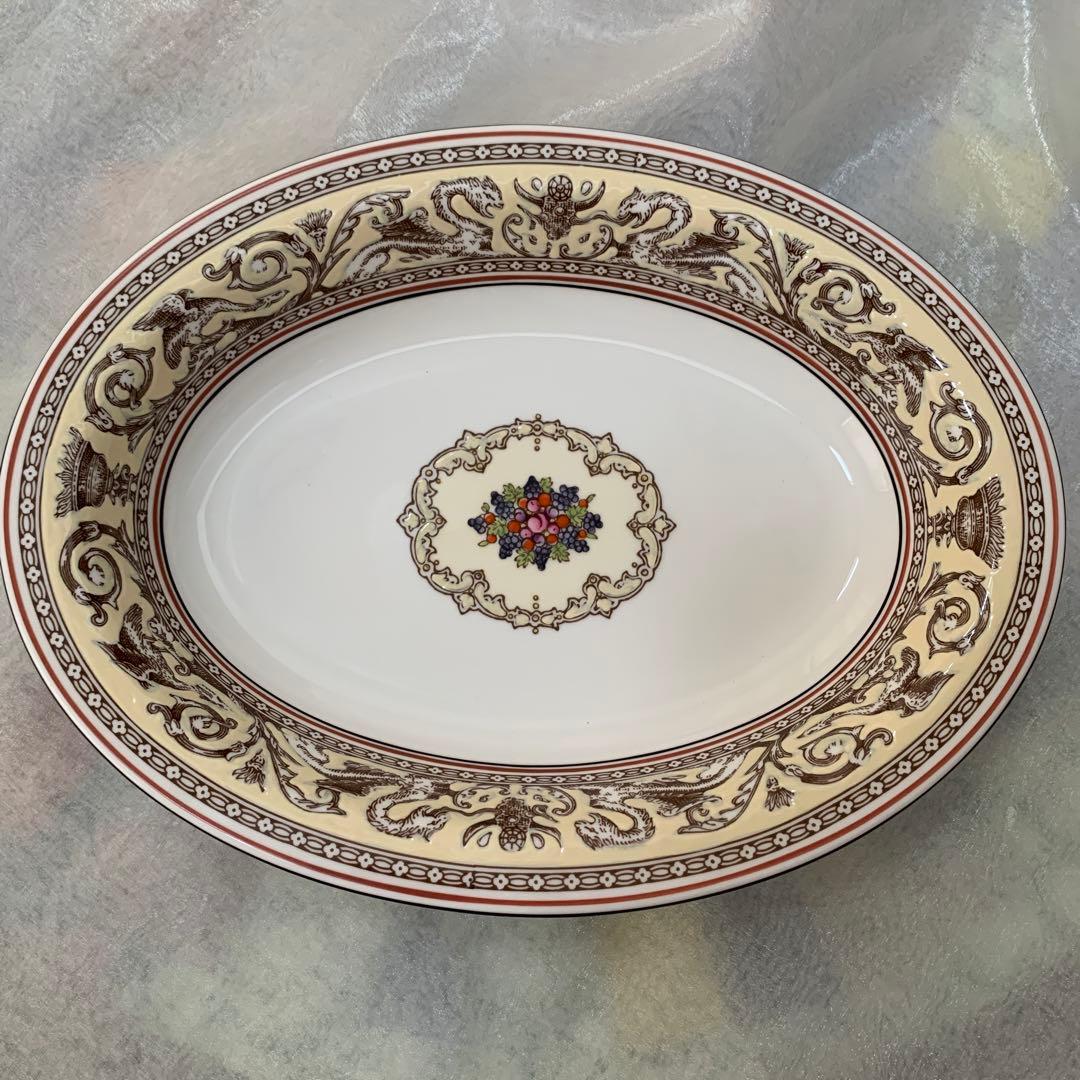 ビンテージ未使用　ウェッジウッド　フロレンティーン　アイボリー　オーバル皿カレー