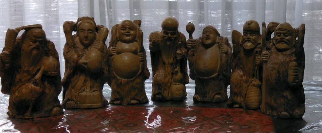 七福神　木彫り　印あり