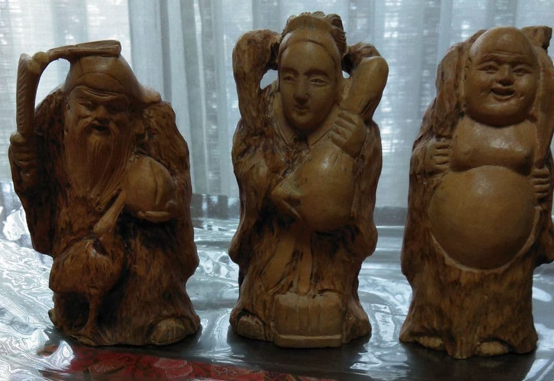 七福神　木彫り　印あり