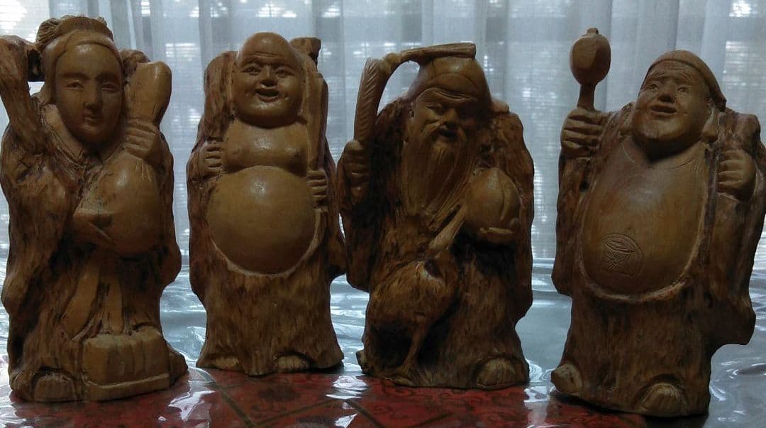 七福神　木彫り　印あり