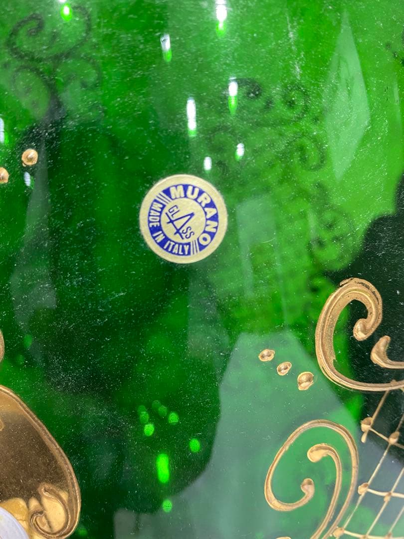 MURANO 特大 45.5㎝ ムラノ ハイエナメル ワイングラス型 特大花瓶