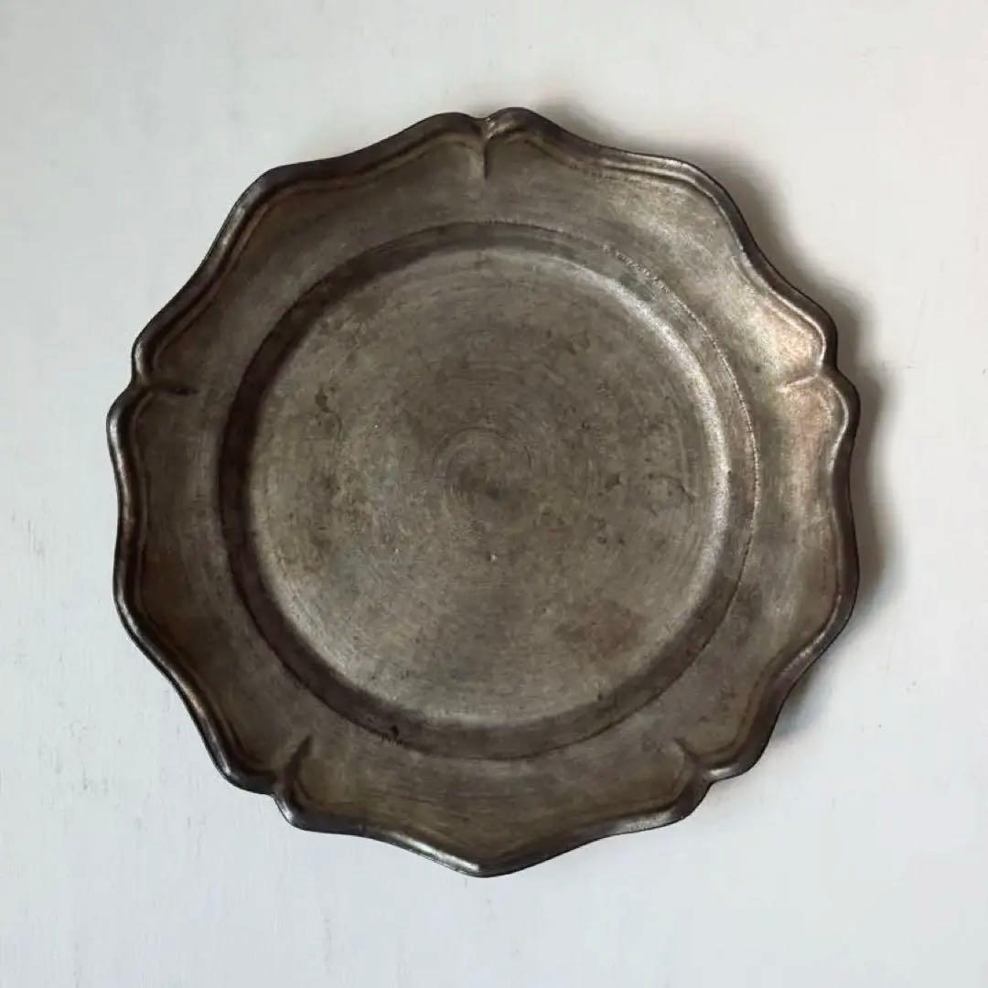 安藤雅信さん　銀彩ピューター　器　輪花皿